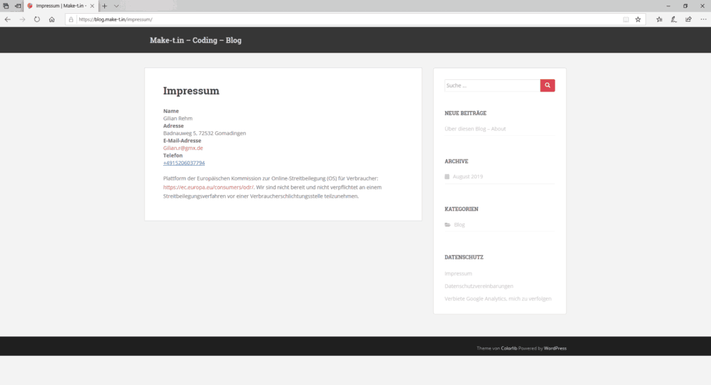 Ohne Sticky Footer Code